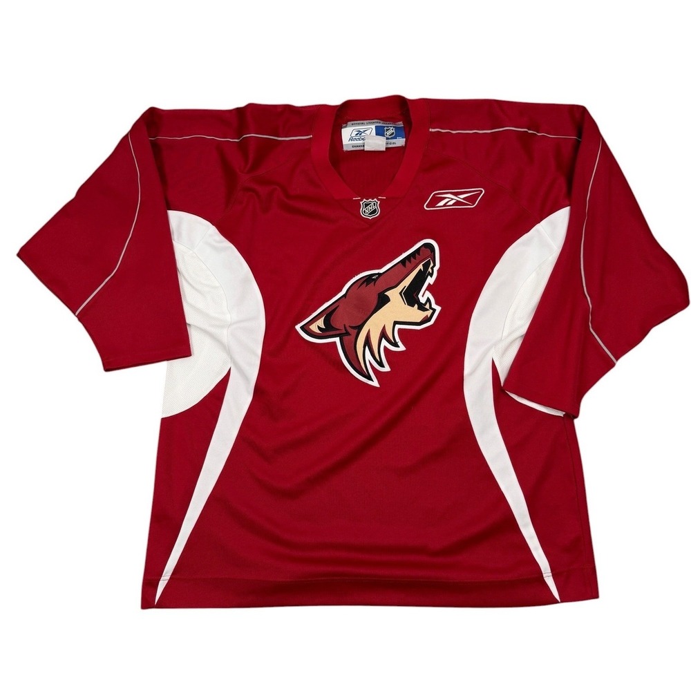 Reebok Phoenix Coyotes Hockey Jersey Mens Large Red NHL Logo Embroidered V-Neck